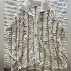 Pink Lily Crochet Swim Cardigan